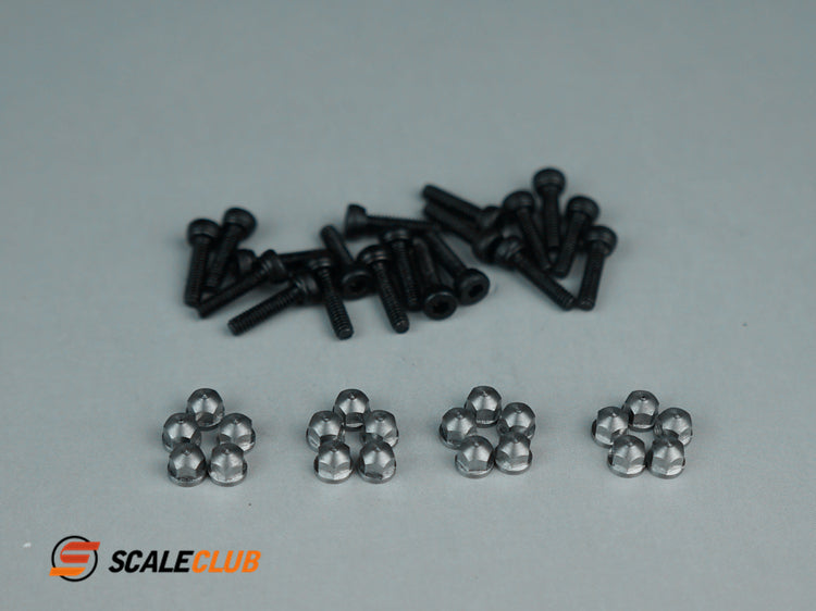 Scaleclub 1/14 3mm round head wheel nut precision CNC production process