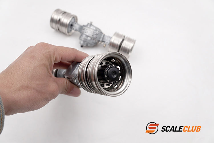 scaleclub 1/14 mud tractor new style wheel reduction lock differential break transmission power rear axle