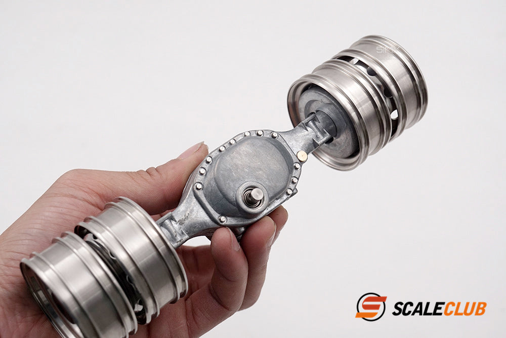 scaleclub 1/14 mud tractor new style wheel reduction lock differential break transmission power rear axle