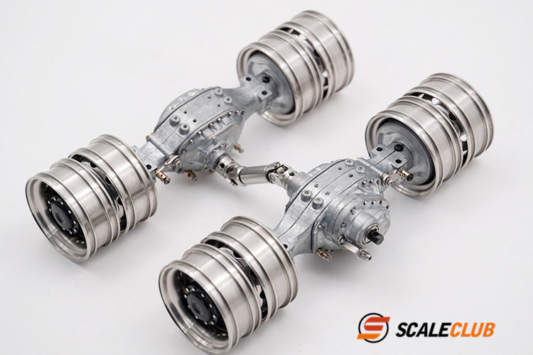 scaleclub 1/14 mud tractor new style wheel reduction lock differential break transmission power rear axle