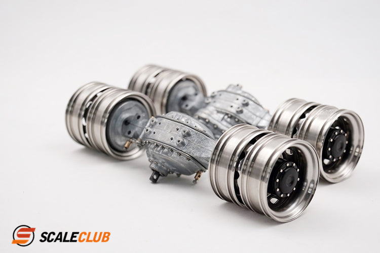 scaleclub 1/14 mud tractor new style wheel reduction lock differential break transmission power rear axle