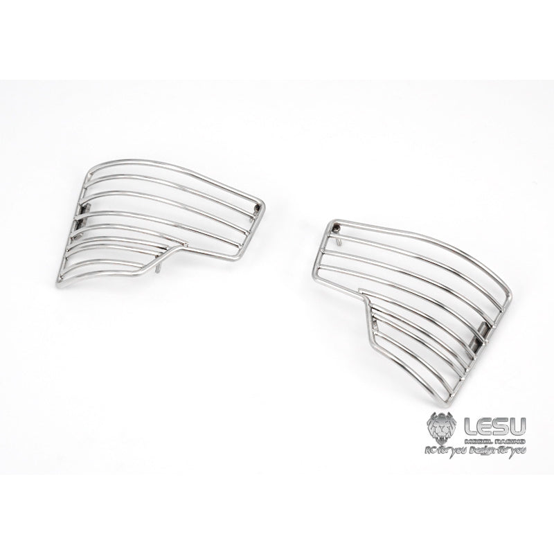 1 pair of LESU for Tamiya 3363 3348 1/14 RC tractor truck dump truck model toy metal stainless steel headlight protection cover