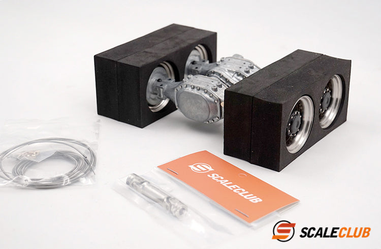 scaleclub 1/14 mud tractor new style wheel reduction lock differential break transmission power rear axle