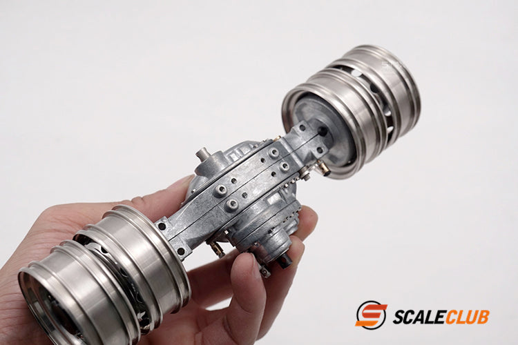 scaleclub 1/14 mud tractor new style wheel reduction lock differential break transmission power rear axle