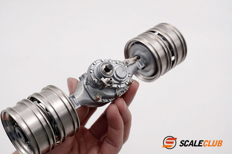 scaleclub 1/14 mud tractor new style wheel reduction lock differential break transmission power rear axle