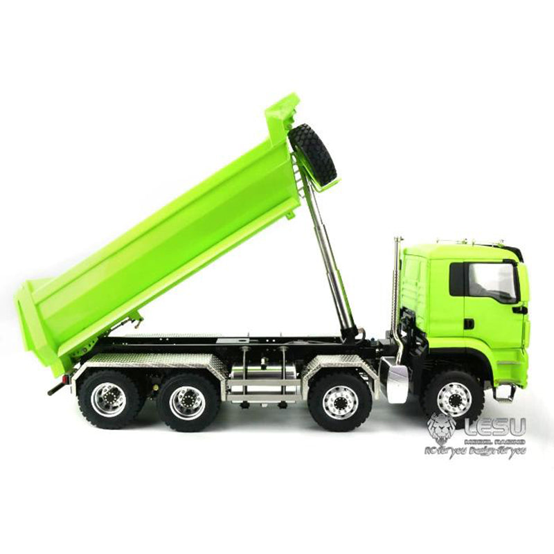 LESU 1/14 Tamiya Truck with new central differential differential lock bridge 8X8U bucket hydraulic dump truck model