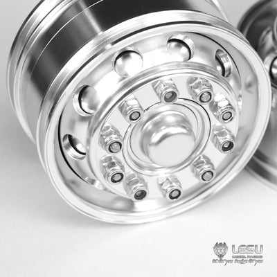 Tamiya 1/14 tractor aluminum alloy front wheel hub W-2016 wide tire 10 holes mud dump truck model LESU