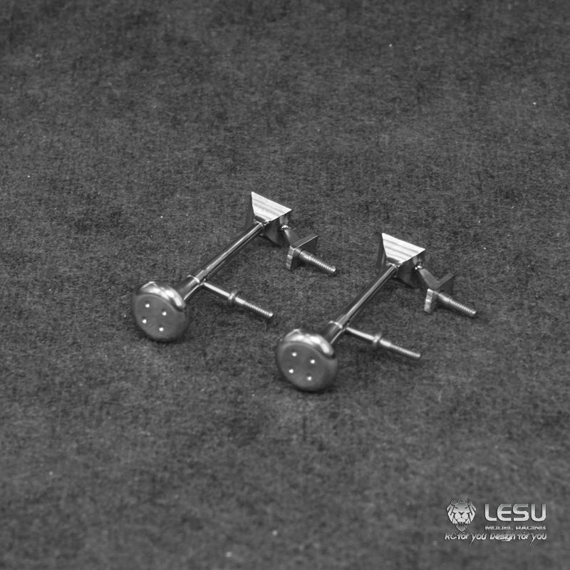 1 pair of LESU metal stainless steel horn decoration parts G-6240 A B for Tamiya FH16 1/14 RC truck model toy upgrade parts