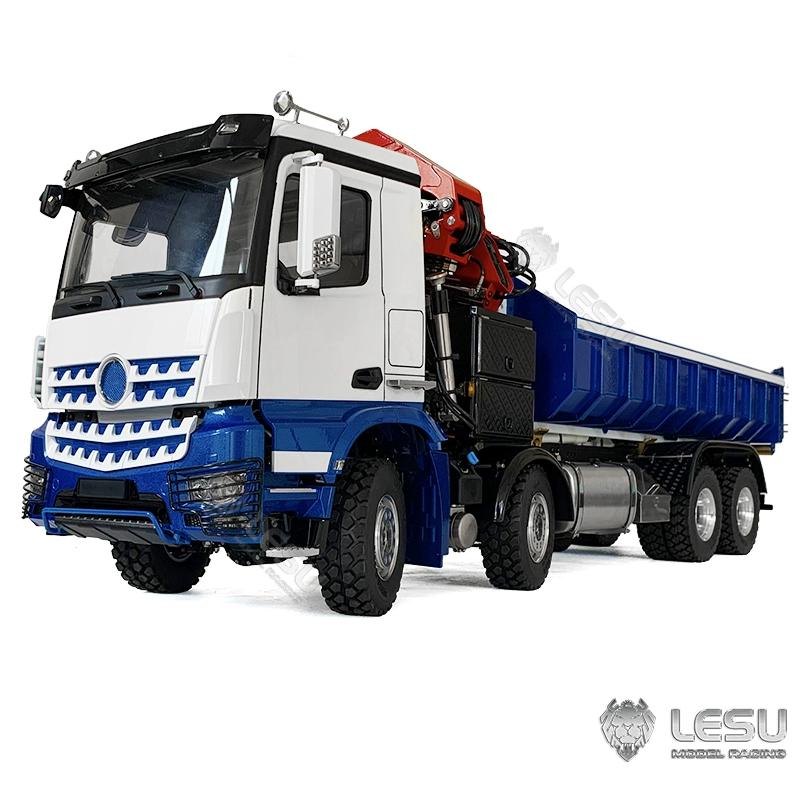LESU 1/14 Roll-on/Roll-off Truck Crane Full Unloading Benz 3363 Truck Remote Control Model RTR Metal Toy