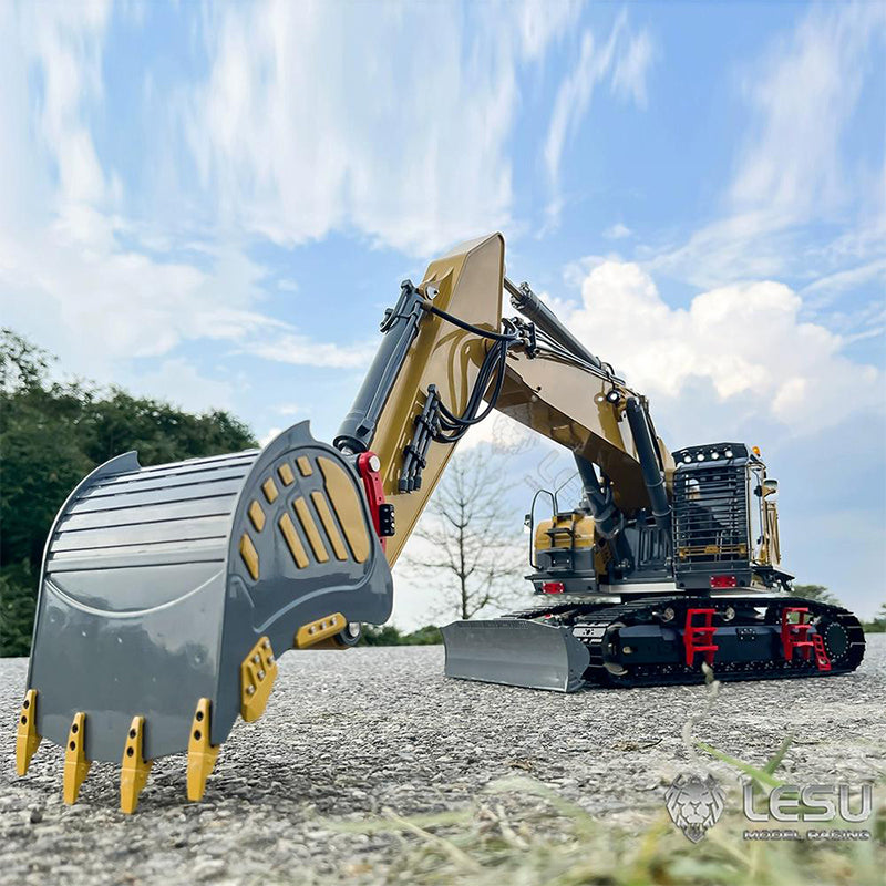 LESU 1/14 Heavy Hydraulic Excavator Model 7-way Valve Aoue ET35 Large Short Tail with Front Shovel Crawler Hydraulic Excavator