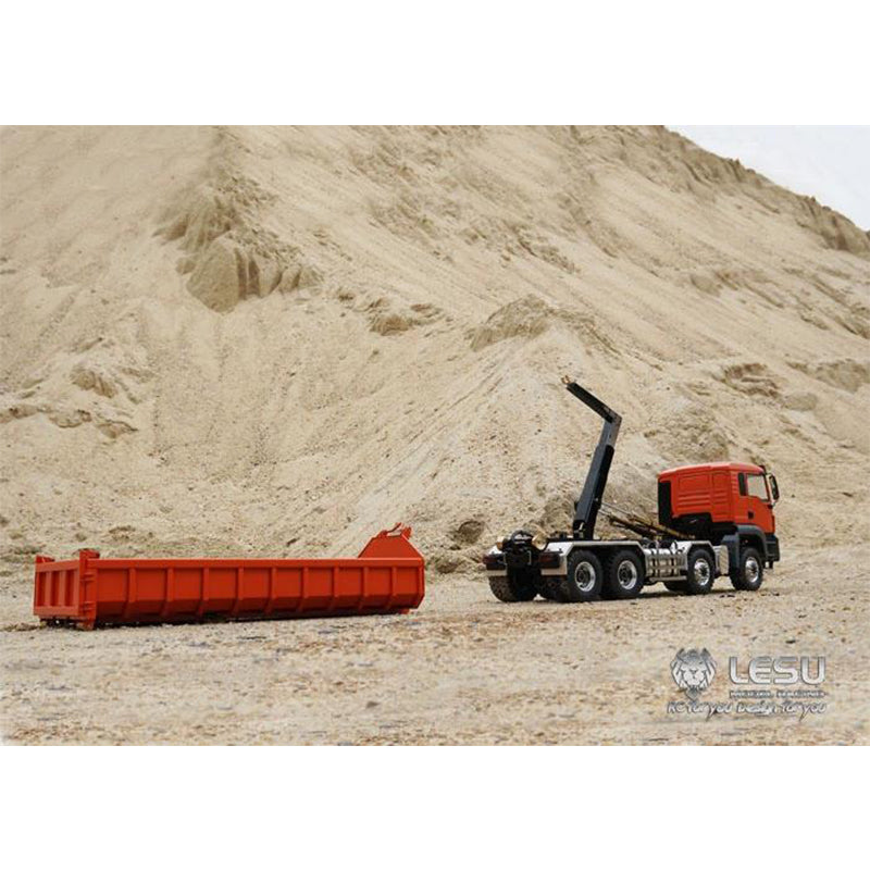 LESU 1/14 MAN TGS 8X8 four-axle drive metal dump truck hydraulic roll-on/roll-off full-unloading truck model
