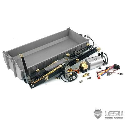 LESU 1/14 Tamiya truck remote control model toy roll-on metal truck hydraulic set roll-on full unloading truck modification LS-20160901