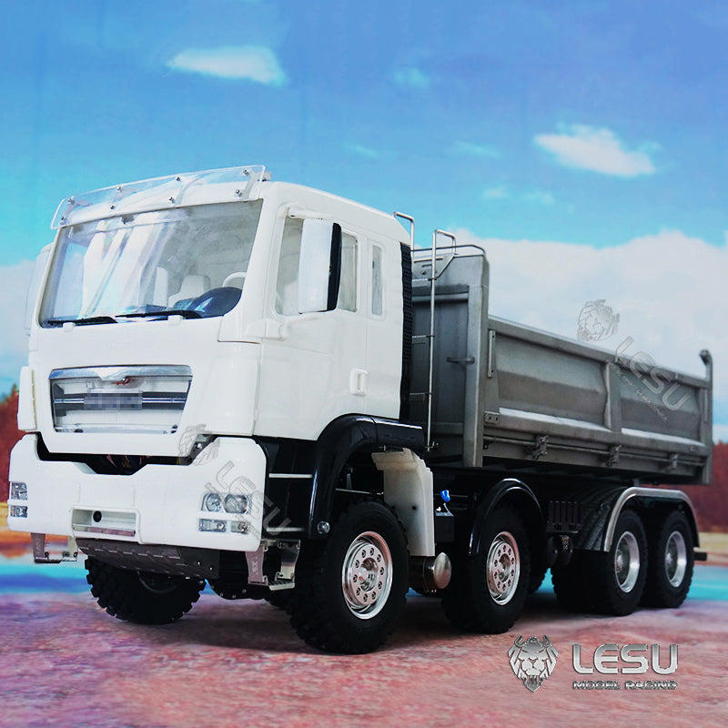 LESU 1/14 Tamiya MAN TGS 8X8 simulation model engineering vehicle hydraulic one-way bucket dump truck