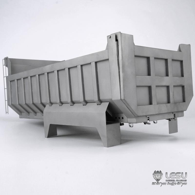 LESU 1/14 Tamiya Truck Model 8X8 Center Cylinder Dump Truck Bucket Stainless Steel Bucket LS-A0003