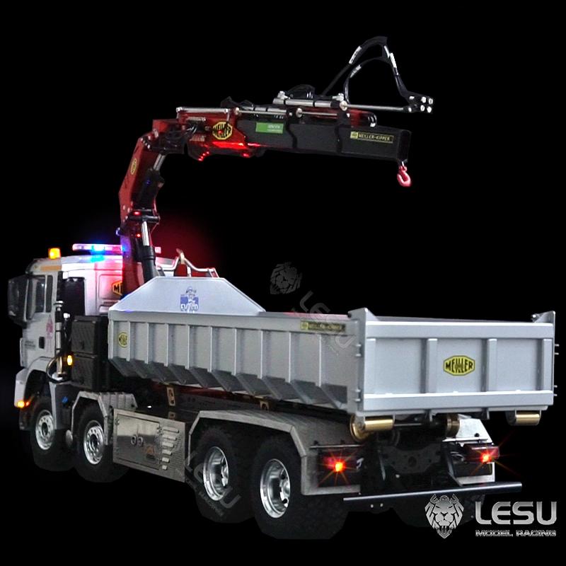 LESU 1/14 MAN Truck Roll-on/Roll-off Crane Full Unloading Remote Control Model RTR Metal Toy