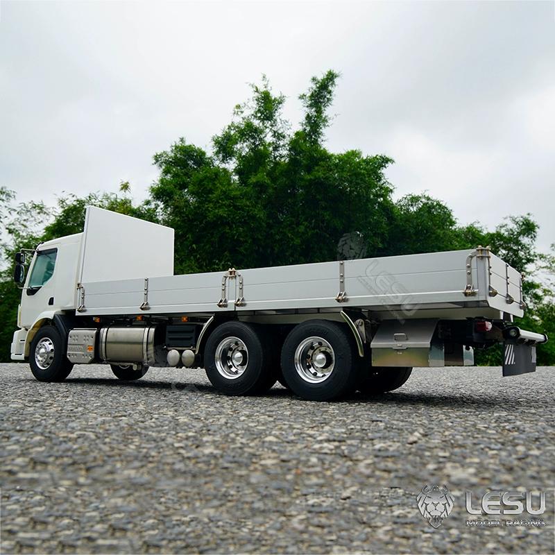 LESU 1/1 Truck Model Toy Volvo 6X4 Flatbed Truck Remote Control Metal Transporter