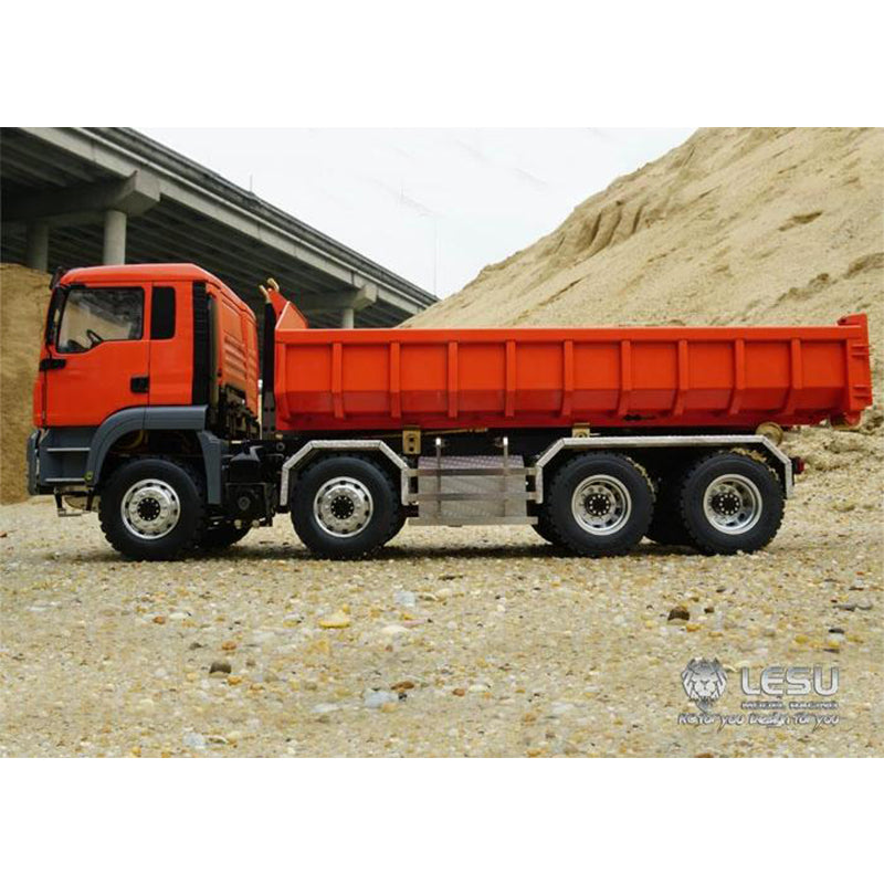 LESU 1/14 MAN TGS 8X8 four-axle drive metal dump truck hydraulic roll-on/roll-off full-unloading truck model
