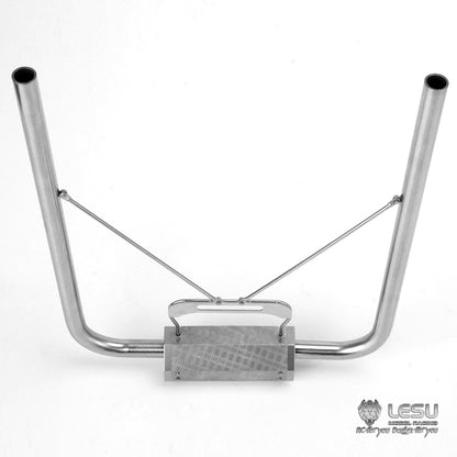 1/14 truck model toy exhaust pipe assembly double chimney through hole R620 R470 G-6215 Tamiya tractor