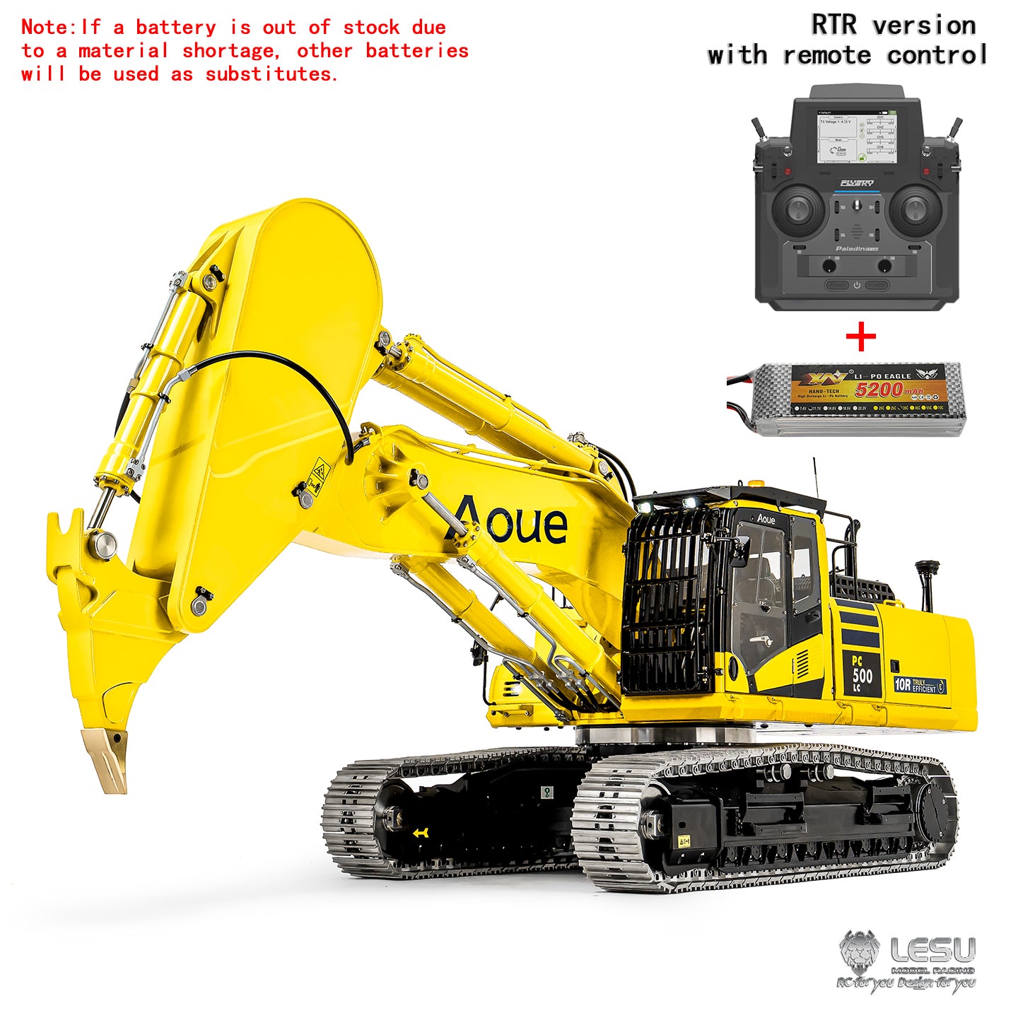 LESU 1/14 RC Hydraulic Engineering Model, BA-B0020 AOUE-PC500LC Rock Arm Excavator