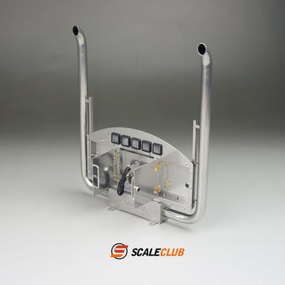 Scaleclub Model VPQ-TY-2 Metal Euro Truck Style Exhaust with Light for Tamiya Lesu 1/14 RC Trailer Truck Model Upgrade DIY Parts