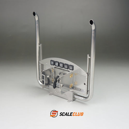 Scaleclub Model VPQ-TY-2 Metal Euro Truck Style Exhaust with Light for Tamiya Lesu 1/14 RC Trailer Truck Model Upgrade DIY Parts