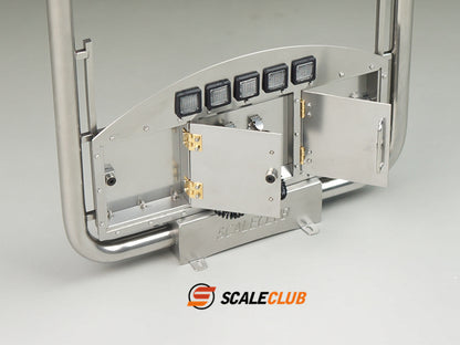 Scaleclub Model VPQ-TY-2 Metal Euro Truck Style Exhaust with Light for Tamiya Lesu 1/14 RC Trailer Truck Model Upgrade DIY Parts