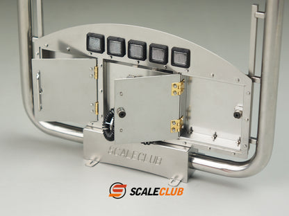 Scaleclub Model VPQ-TY-2 Metal Euro Truck Style Exhaust with Light for Tamiya Lesu 1/14 RC Trailer Truck Model Upgrade DIY Parts