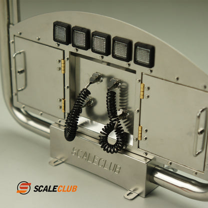 Scaleclub Model VPQ-TY-2 Metal Euro Truck Style Exhaust with Light for Tamiya Lesu 1/14 RC Trailer Truck Model Upgrade DIY Parts