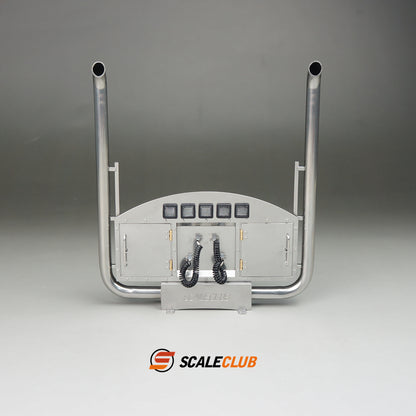 Scaleclub Model VPQ-TY-2 Metal Euro Truck Style Exhaust with Light for Tamiya Lesu 1/14 RC Trailer Truck Model Upgrade DIY Parts