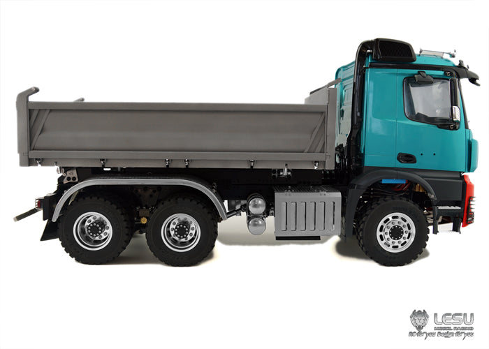 LESU 1/14 Tamiya benz 3348 full drive 6X6 high torque truck model toy hydraulic three-way dump truck