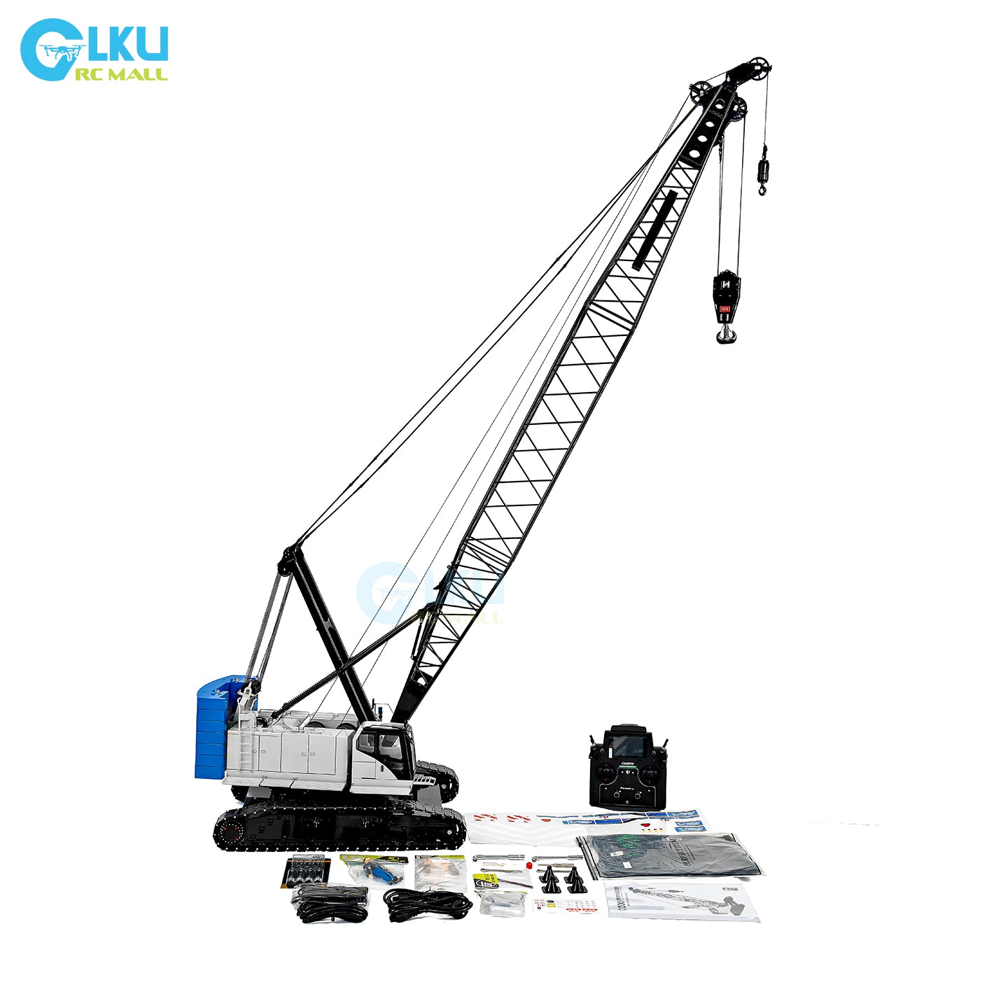CUT 1/14 C1200 Tracked Truss Hydraulic Crane Simulation Engineering Metal RC Model