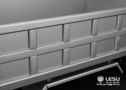 LESU 1/14 Tamiya hydraulic dump truck bucket Chinese style compartment stainless steel square bucket LS-20130011-D