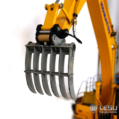 LESU 1/14 simulation hydraulic excavator PC360, wheel excavator, small short tail modified quick-detach metal rake bucket accessories