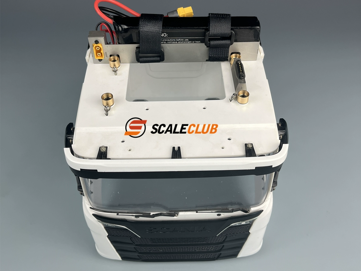 scaleclub 1/14 Tamiya tractor truck magnetic high roof kit battery modification European style