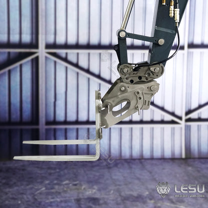 LESU 1/14 Engineering Hydraulic Excavator CAT 374F Modified Quick Change Metal Fork Attachment