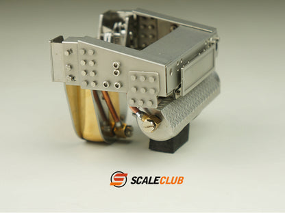 Scaleclub Model Metal Hydraulic Lifting Bridge with Gas Tank Tail Beam Set TSQWL-TY-1 for 1/14 RC Truck Trailer Truck Van