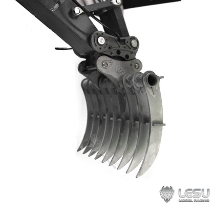 LESU 1/14 Engineering Hydraulic Excavator CAT 374F Modified Quick-Removal Metal Rake Bucket Attachment