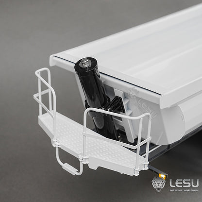 LESU 1/14 Simulation Tamiya Truck Model Hydraulic Lifting Three-Axis U-Bucket Metal Bucket Semi-Trailer Dump Truck