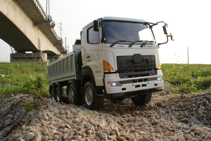 LESU 1/14 Hino Simulation Hydraulic Dump Truck Model Full Drive 8X8 Differential Lock Central Differential