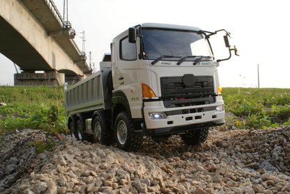 LESU 1/14 Hino Simulation Hydraulic Dump Truck Model Full Drive 8X8 Differential Lock Central Differential