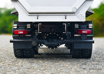 LESU 1/14 Truck Model Volvo 6*6 Three-axle Metal Axle Front Multi-stage Cylinder U-bucket Dump Truck