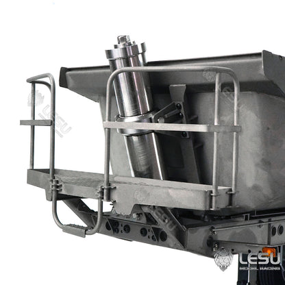 LESU 1/14 Tamiya tractor truck universal hydraulic lift U bucket metal bucket semi-trailer dump truck trailer
