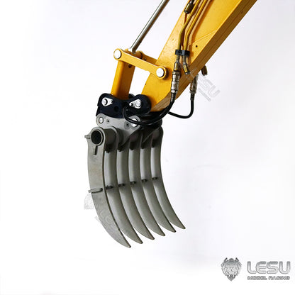 LESU 1/14 simulation hydraulic excavator PC360, wheel excavator, small short tail modified quick-detach metal rake bucket accessories