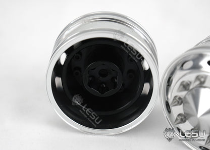 1/14 American simulation truck model toy modification upgrade parts CNC full metal front wide wheel Tamiya LESU