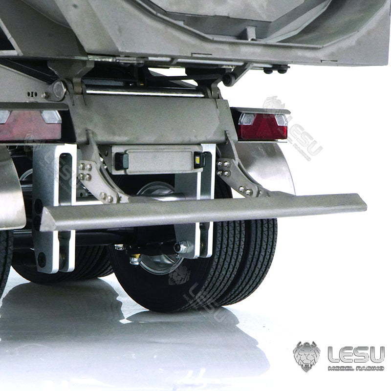 LESU 1/14 Tamiya tractor truck universal hydraulic lift U bucket metal bucket semi-trailer dump truck trailer