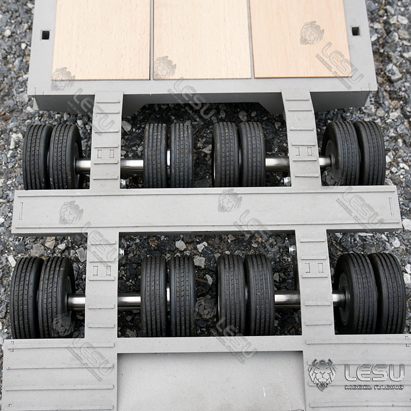 LESU 1/14 Tamiya Truck Engineering Trailer Metal Small Wheel Semi-trailer LS-A0005