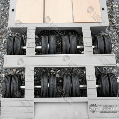 LESU 1/14 Tamiya Truck Engineering Trailer Metal Small Wheel Semi-trailer LS-A0005