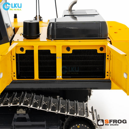 1/14 Sfrog model metal remote control E400 excavator model equipped with three pump system curved linear reversing valve