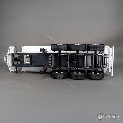 LESU 1/14 Simulation Tamiya Truck Model Hydraulic Lifting Three-Axis U-Bucket Metal Bucket Semi-Trailer Dump Truck