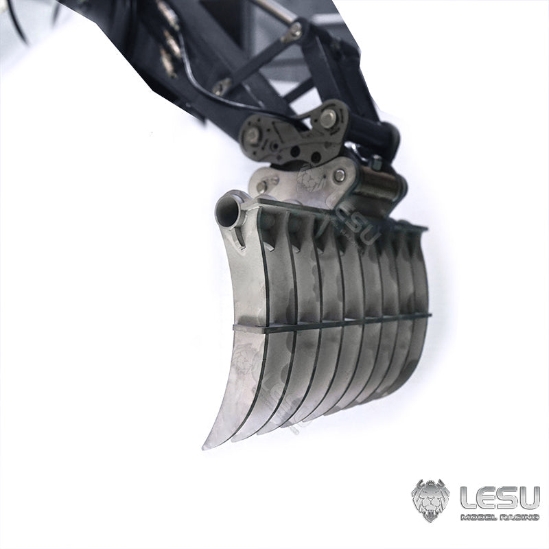 LESU 1/14 Engineering Hydraulic Excavator CAT 374F Modified Quick-Removal Metal Rake Bucket Attachment